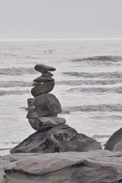 Galveston beach cairns